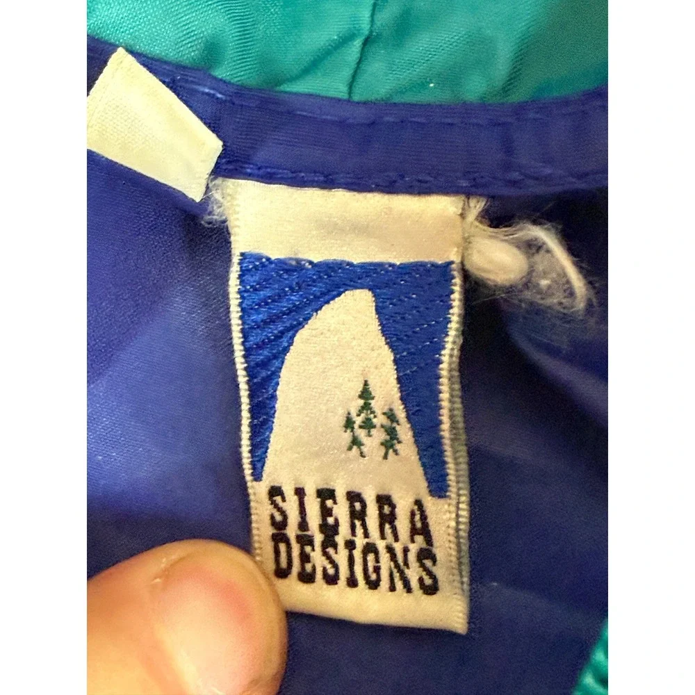 Vintage Sierra Designs Anorak Jacket Mens Large Blue Teal Half Zip Windbreaker